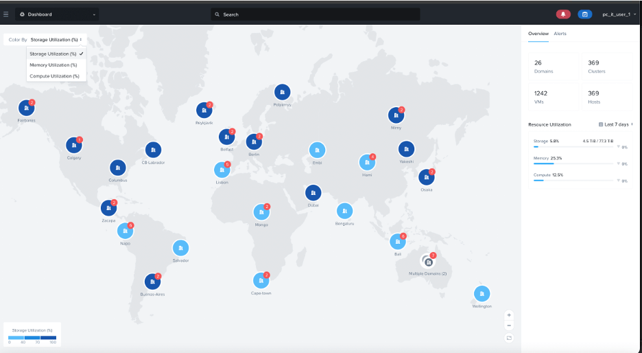 Nutanix Central shows over +20 global sites that are easily manage