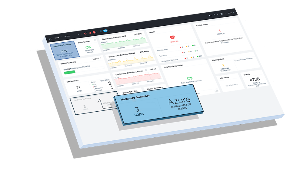 Nutanix Dashboard UI